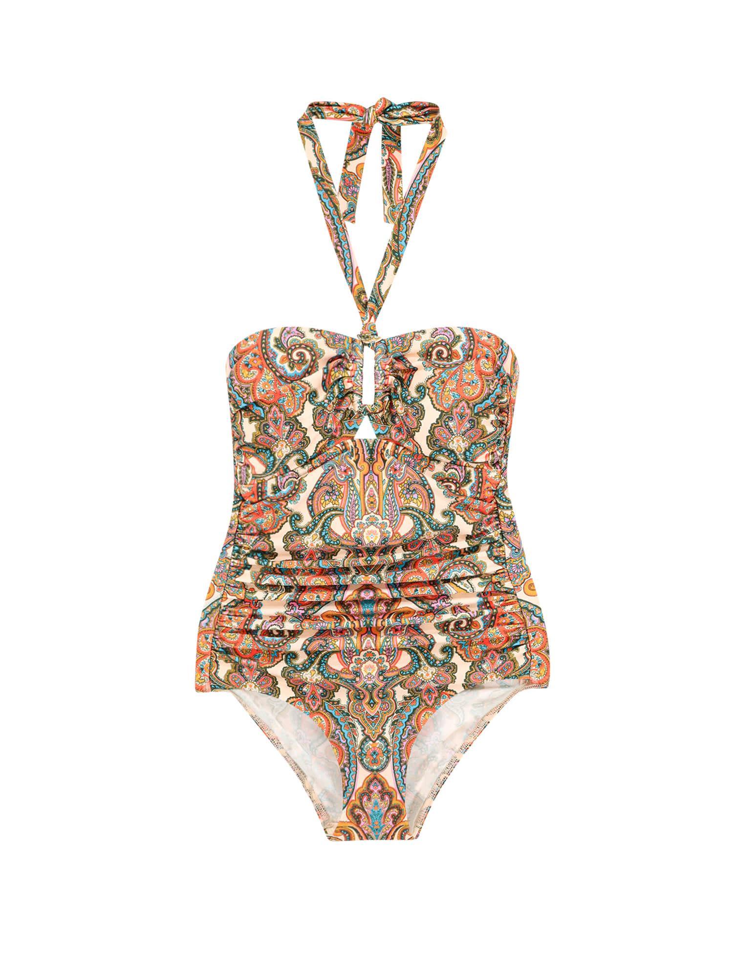 ZIMMERMANN Ottie Wide Link Paisley Swimsuit In Multicolor Product Image