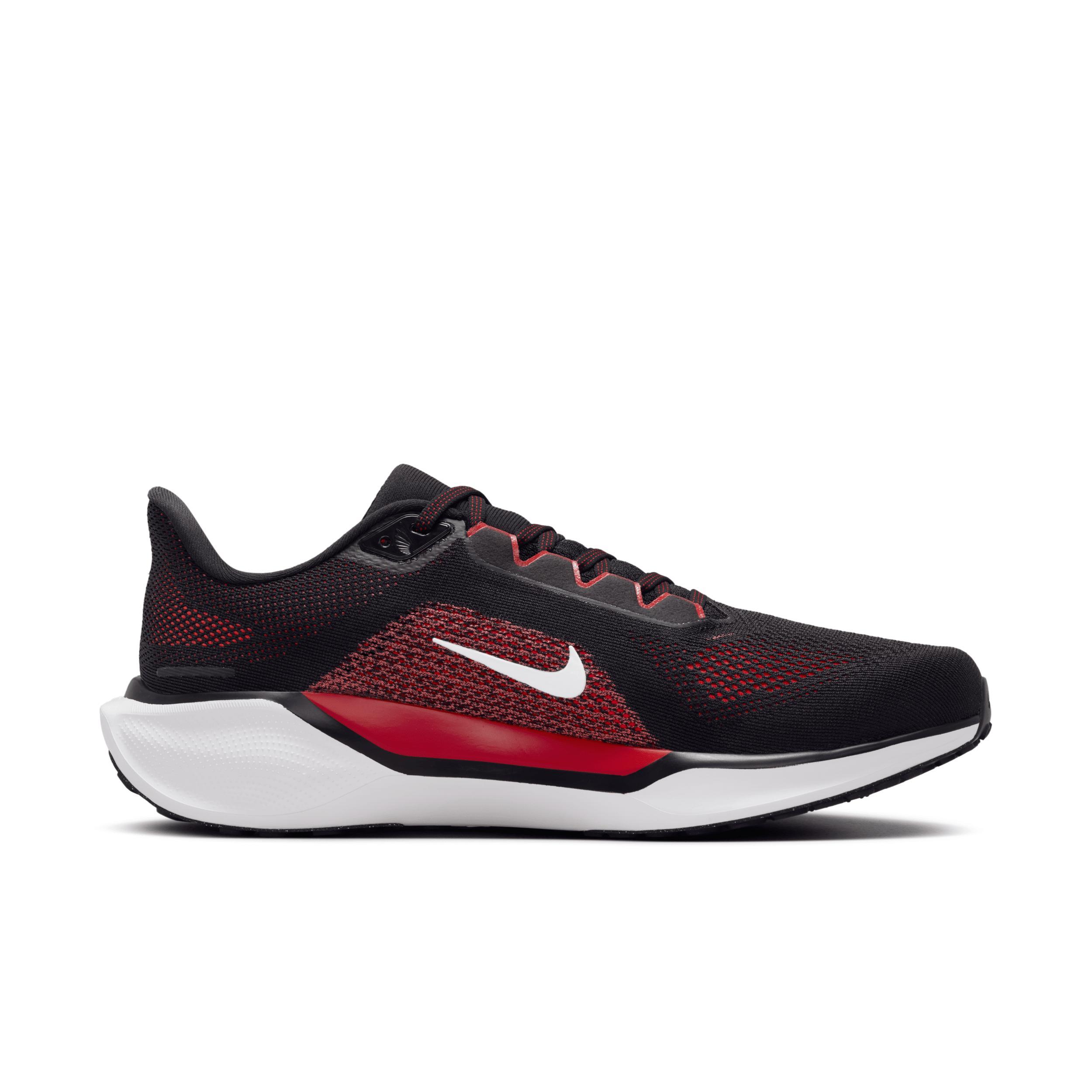 Nike Mens Zoom Pegasus 41 Wide - Shoes Black/White/Fire Red Product Image