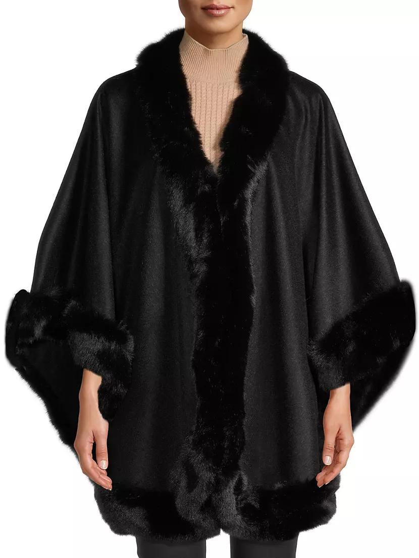 Faux Fur & Cashmere U-Cape Product Image