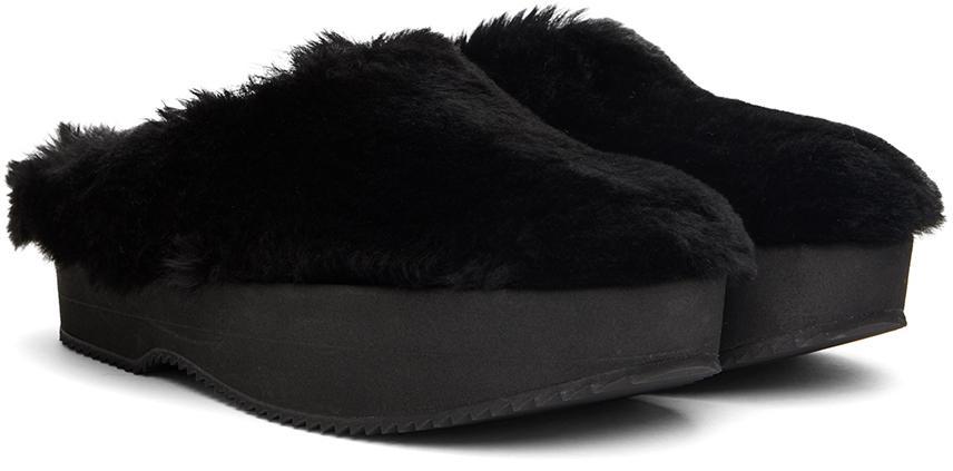 DRIES VAN NOTEN Black Slip-on Shearling Loafers In 900 Black Product Image