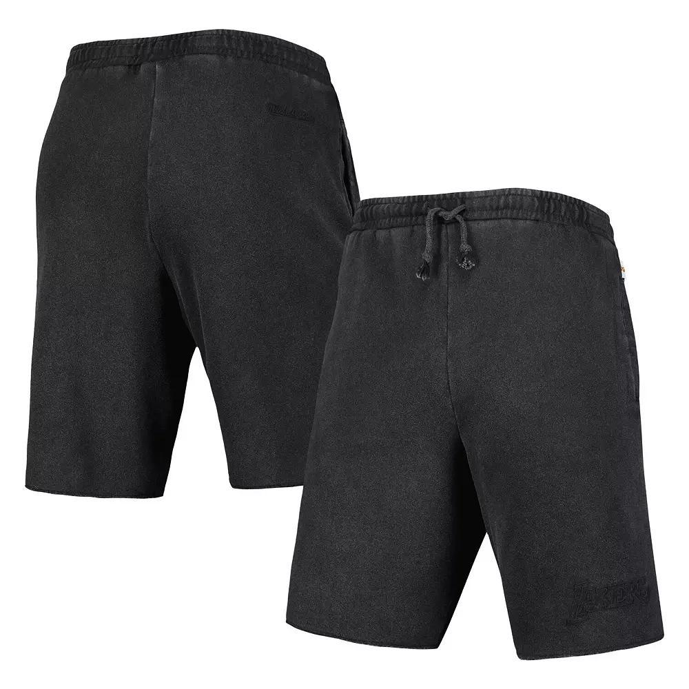 Men's Mitchell & Ness Black Los Angeles Lakers French Terry Tonal Fleece Shorts,  Product Image