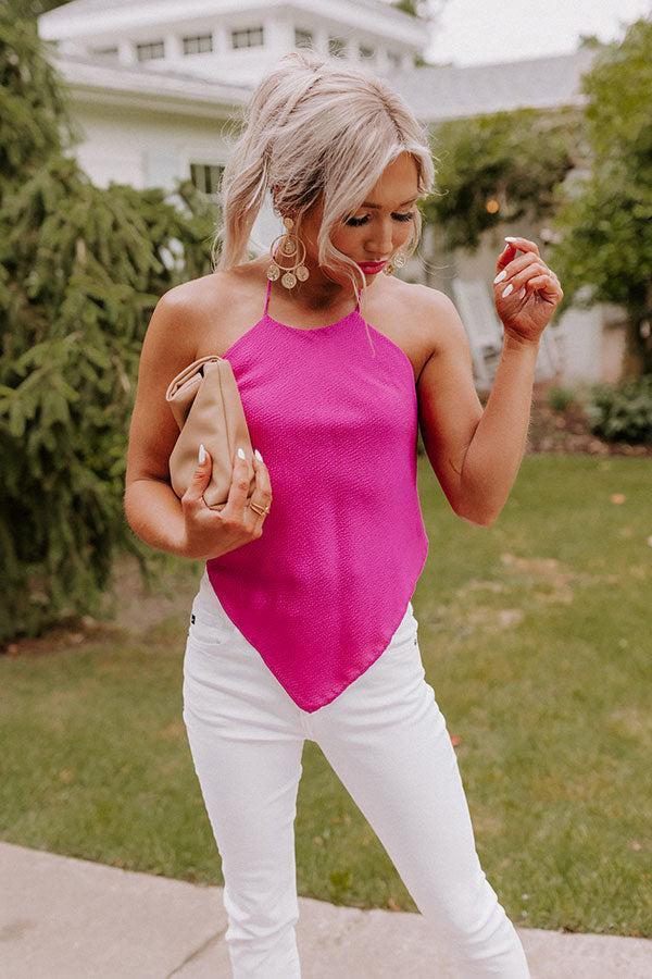 Setting Off Sparks Halter Top In Fuchsia Product Image