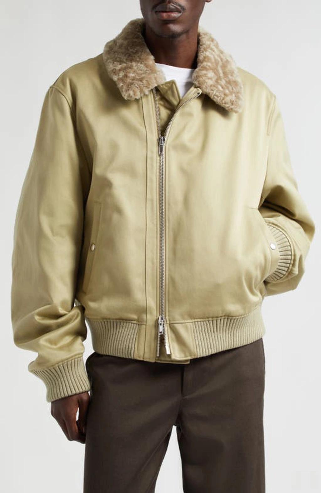 Shearling Bomber In Brown Product Image