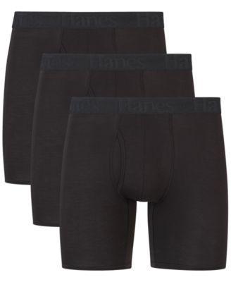 Hanes Originals Ultimate Mens SuperSoft Boxer Brief Underwear, Black, 3-Pack S Product Image