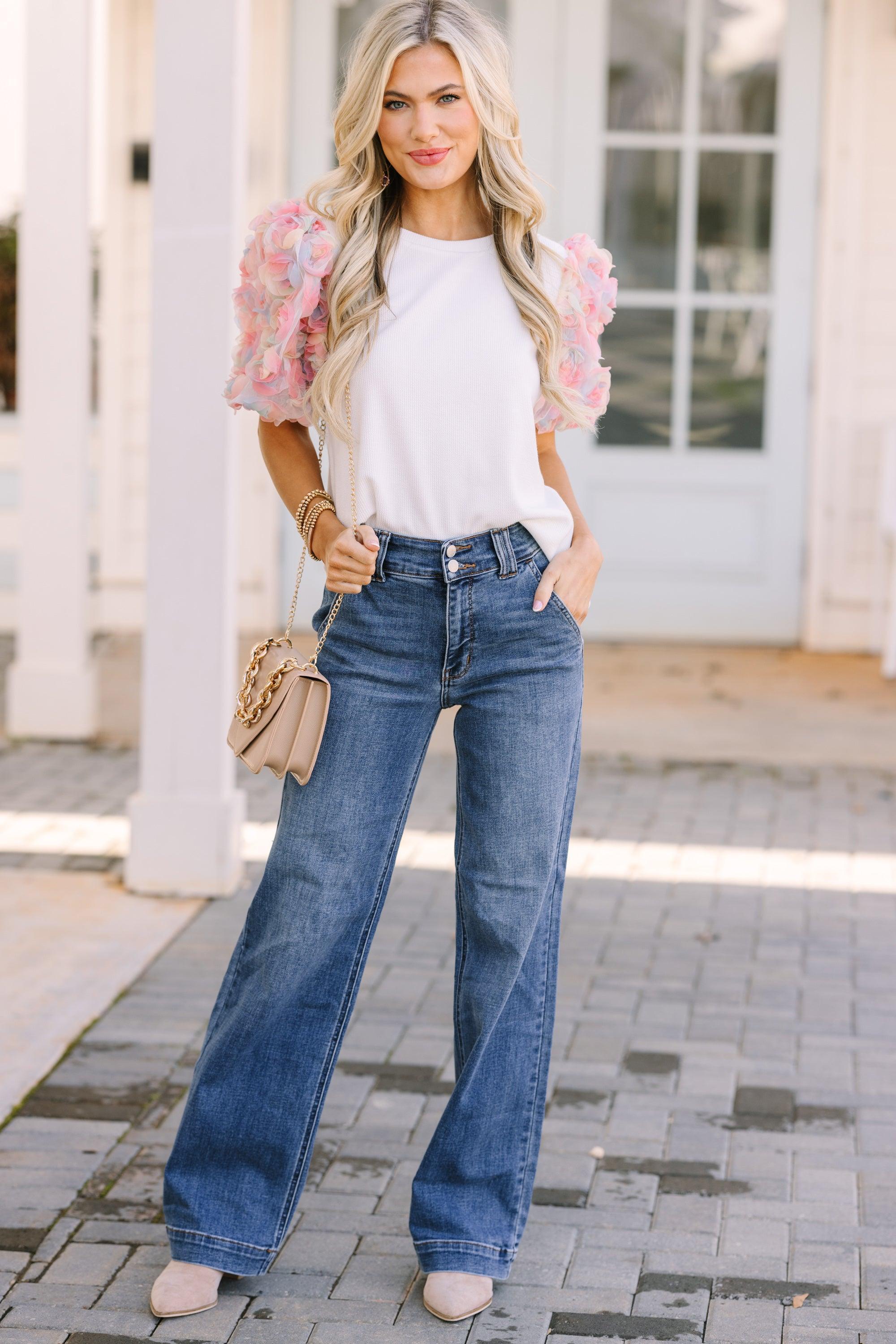 Who You Are White Floral Puff Sleeve Blouse Female Product Image