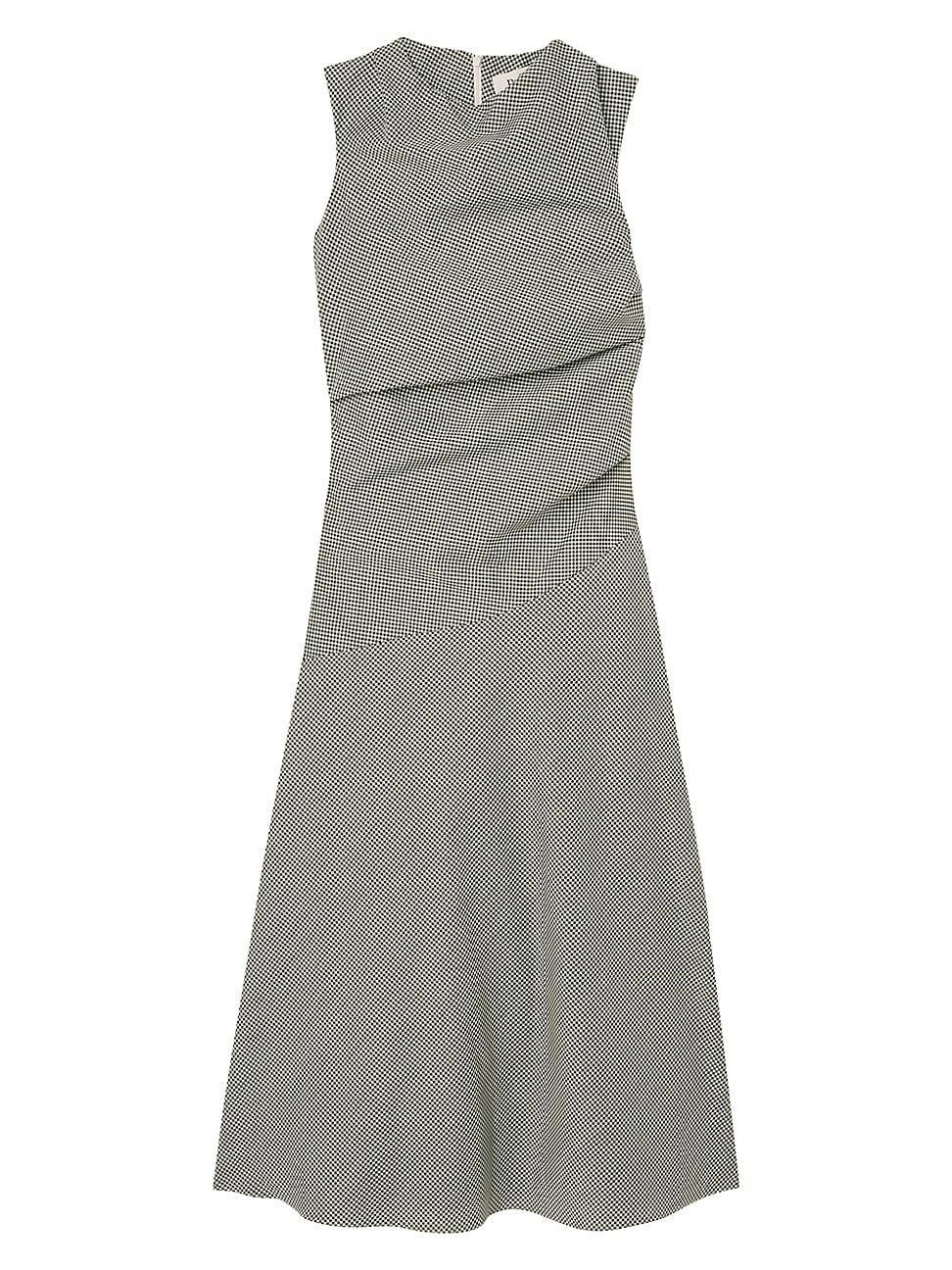 Womens Checked Wool-Blend Cowlneck Maxi Dress Product Image