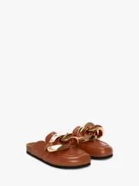 CHAIN LOAFER LEATHER MULES in brown | JW Anderson US  Product Image