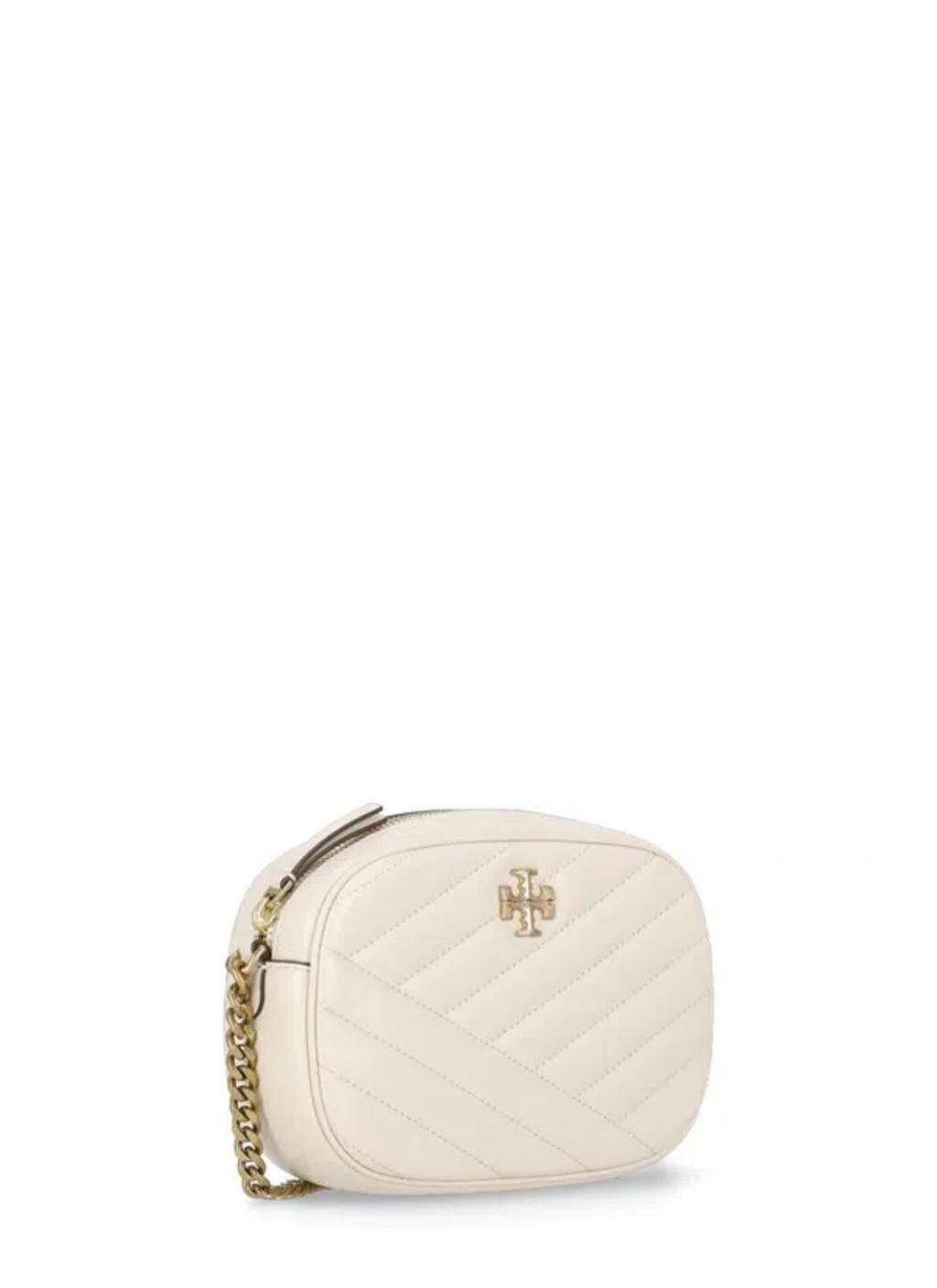 Ivory Smooth Leather Shoulder Bag In Neutrals Product Image