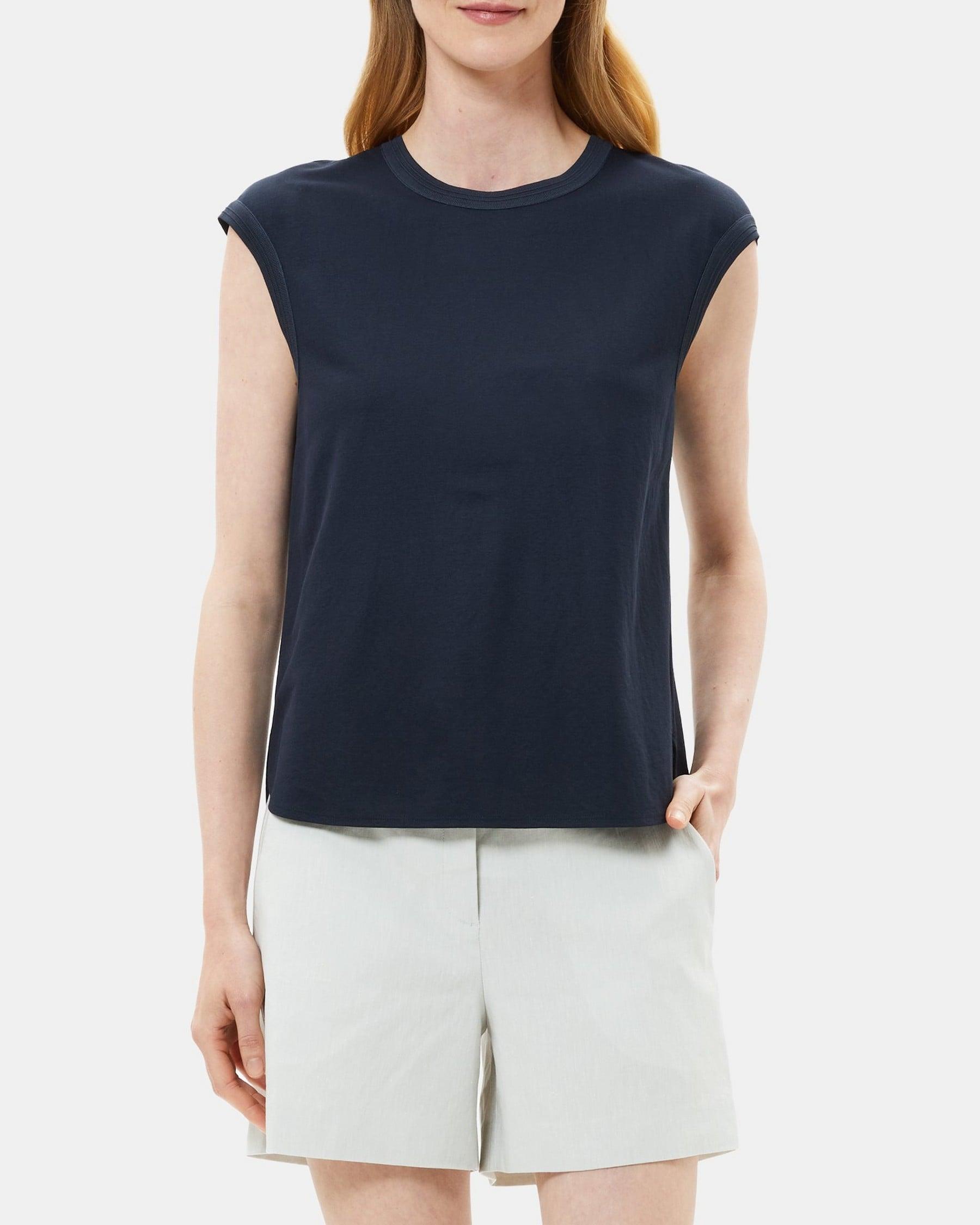 Scoop Neck Tee in Drapey Piqué Product Image