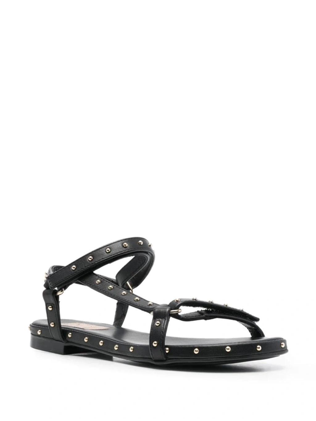 AGL ATTILIO GIUSTI LEOMBRUNI Stud-detailing Open-toe Sandals In Black Product Image