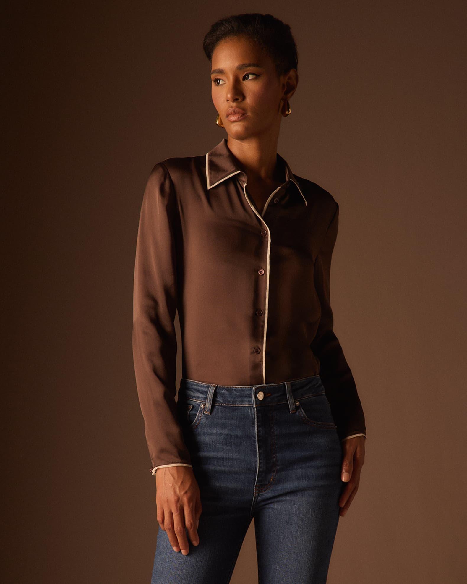 The Slim Essential Silk Blouse Product Image