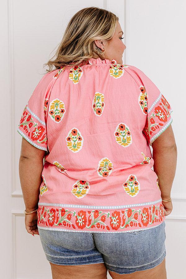 Margaritas On The Boardwalk Floral Top Curves Product Image