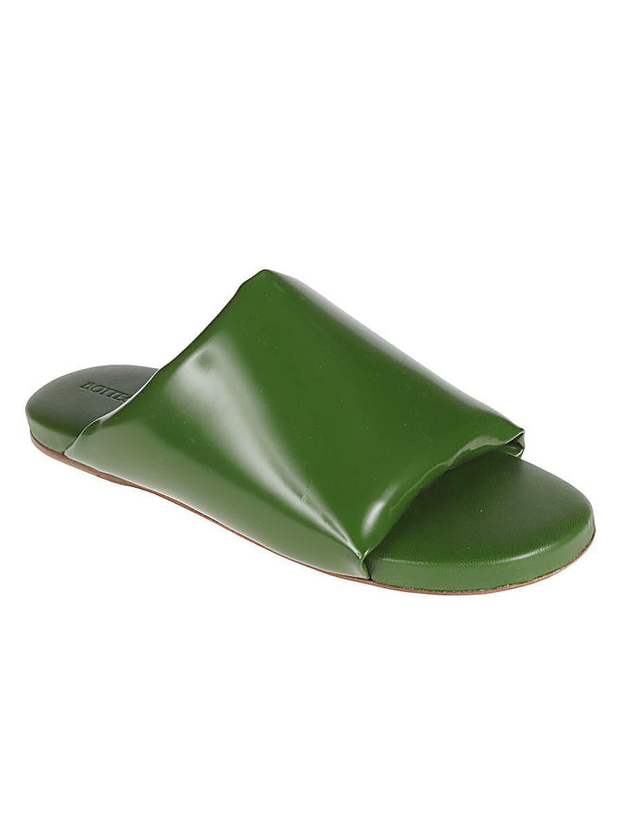 BOTTEGA VENETA Cushion Flat Sandals In Green Product Image