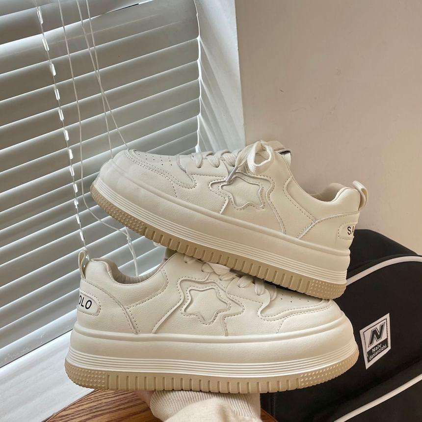 Star Applique Platform Sneakers Product Image