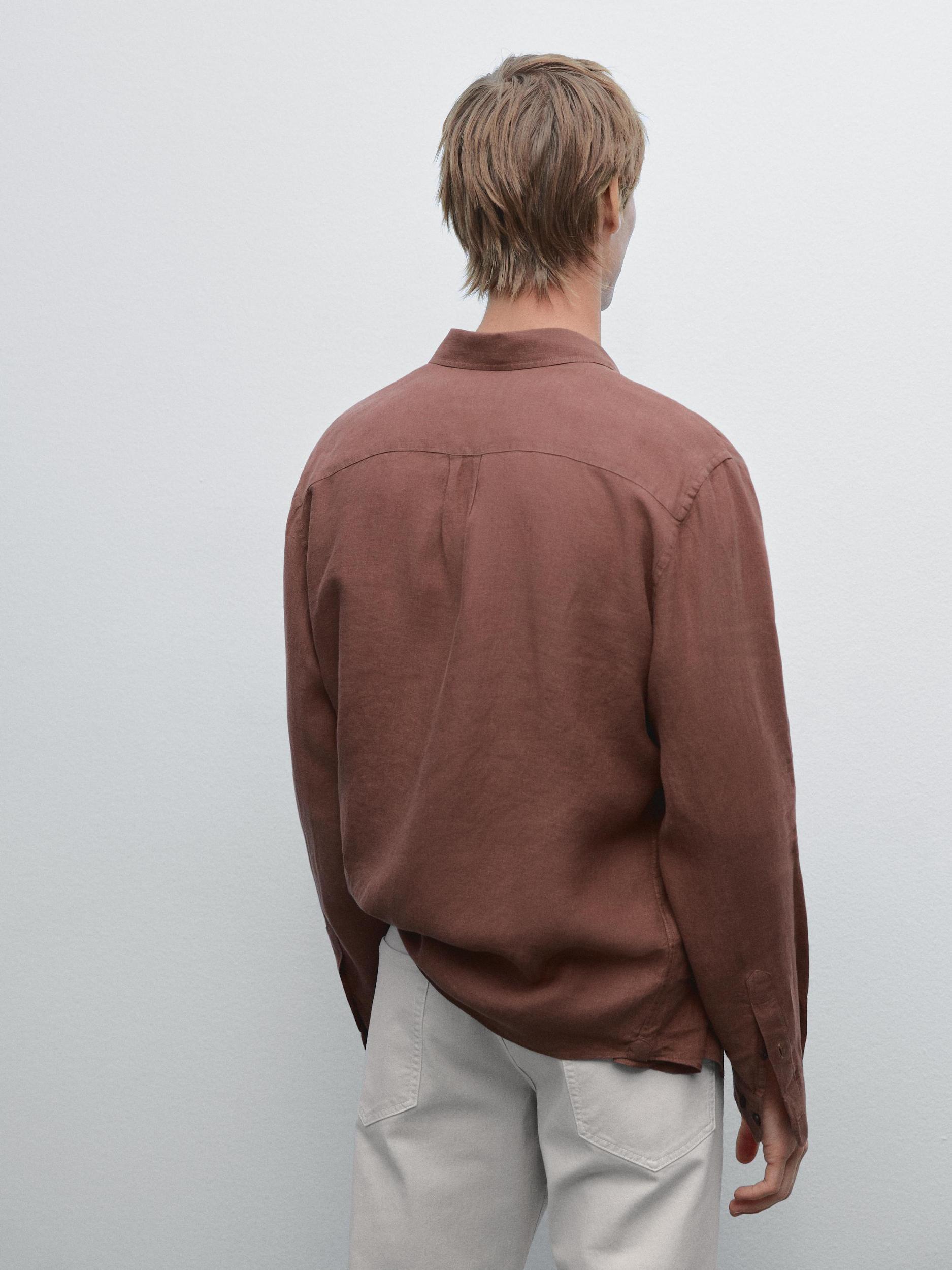 100% linen regular fit shirt Product Image