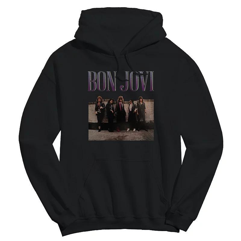 Men's Bon Jovi Roof Photo Graphic Hoodie, Size: Large, Black Product Image