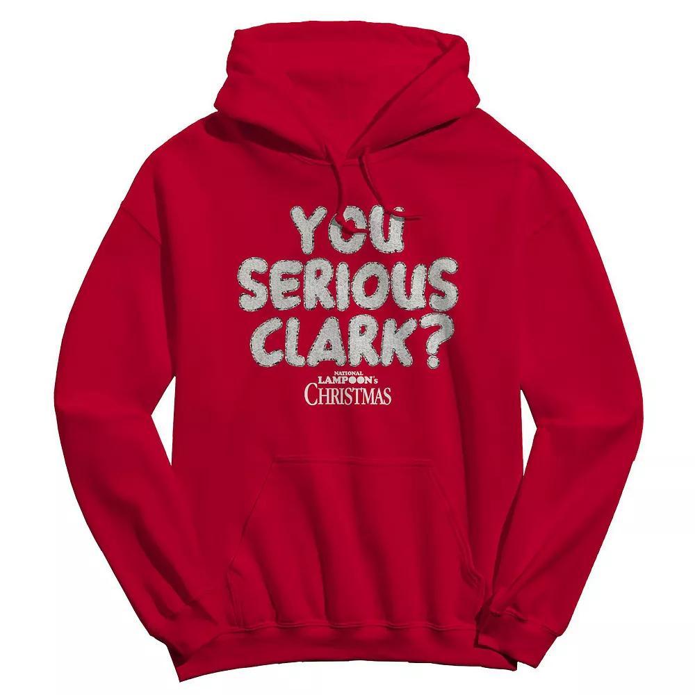 Men's You Serious Clark Text National Lampoon's Christmas Vacation Graphic Hoodie, Size: Medium, Red Product Image