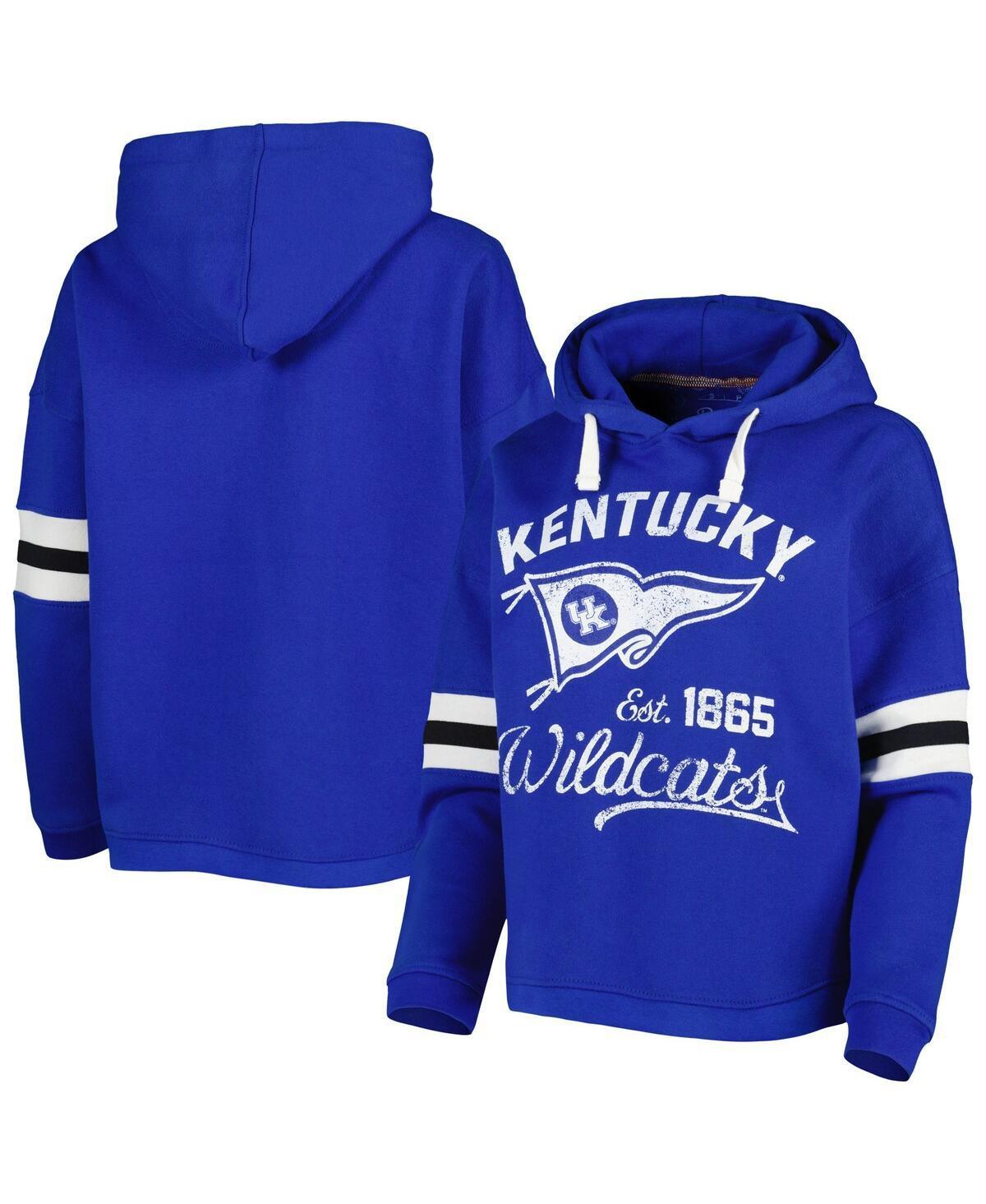 Women's Pressbox Royal Kentucky Wildcats Super Pennant Pullover Hoodie, Size: Large, Blue Product Image