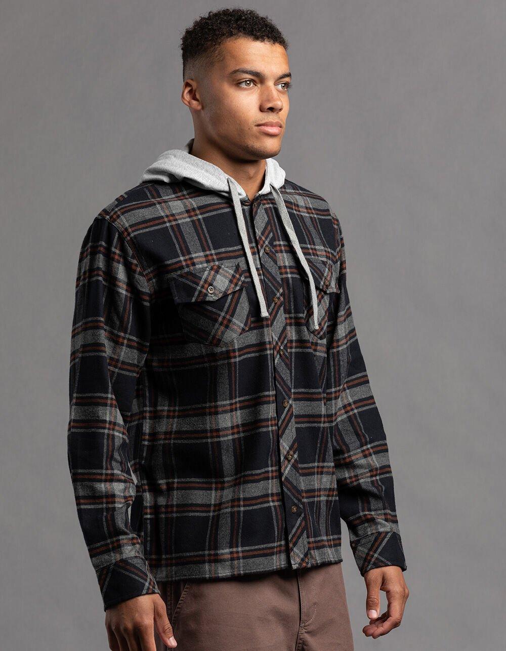 RSQ Mens Plaid Hooded Flannel Product Image