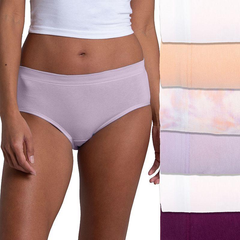 Womens Fruit of the Loom Signature 6-Pack Stretch Low-Rise Brief Panty Set 6DCSSLB Sweet Ivory Product Image