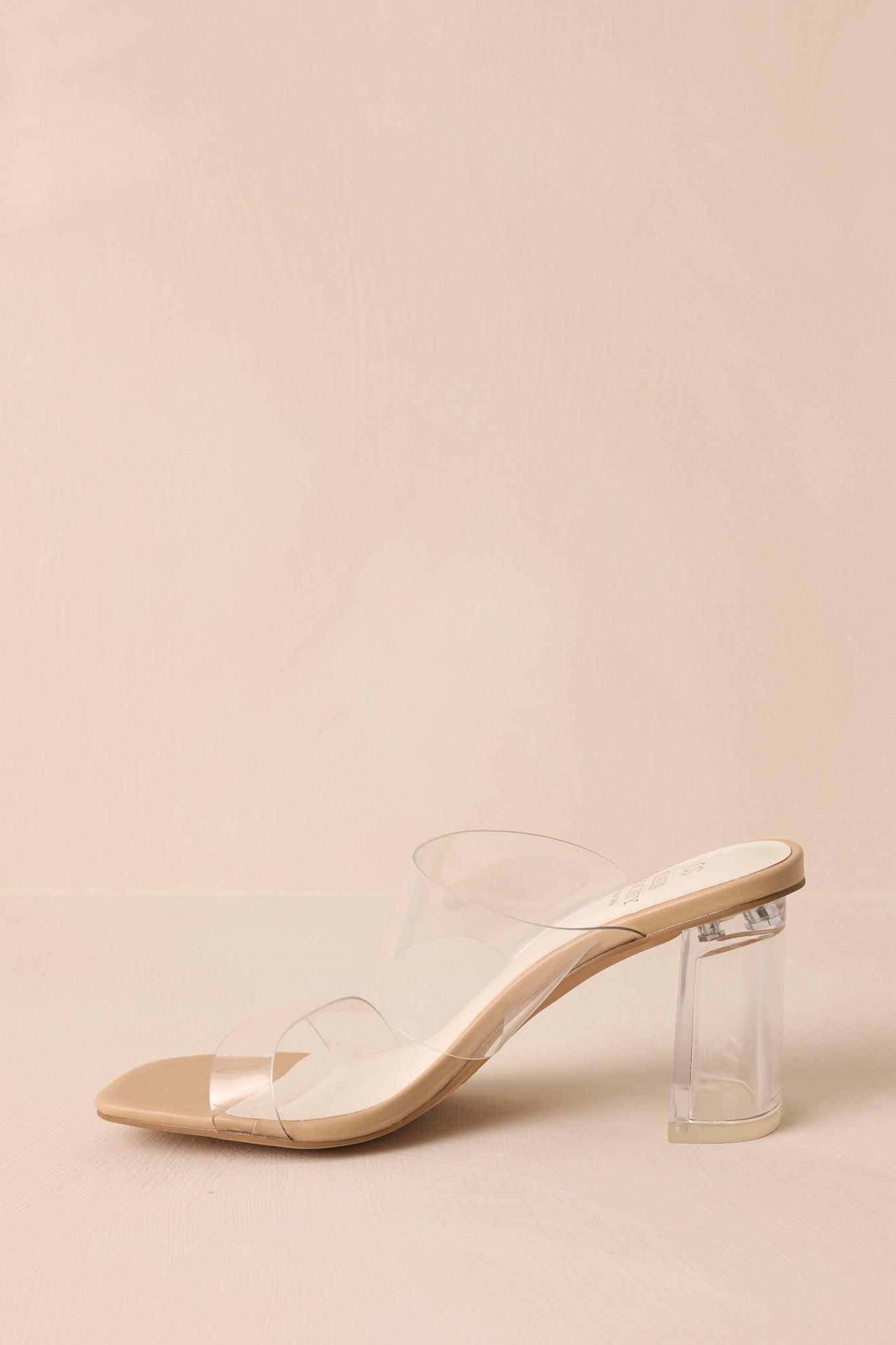 Only One For Me Clear & Nude Heels Product Image