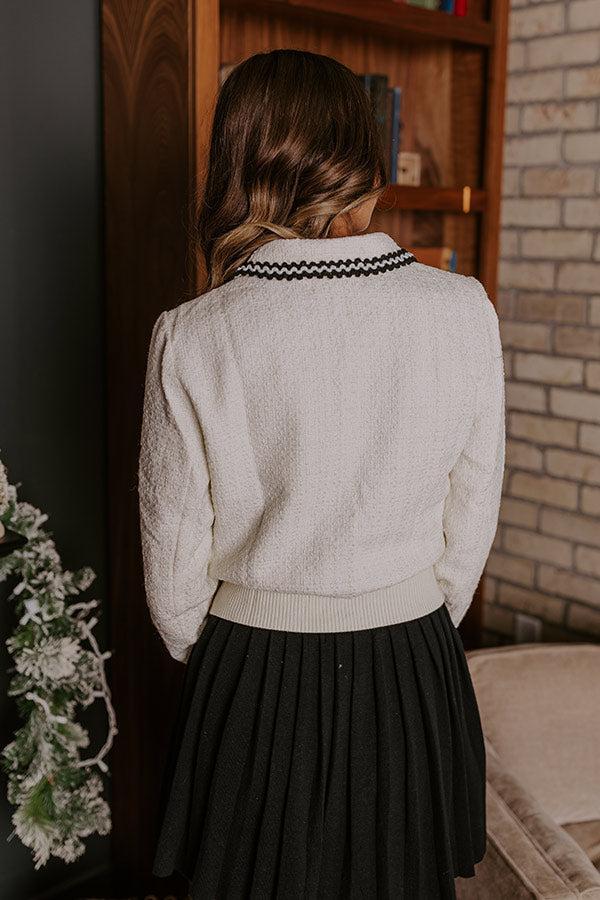 Charming Glance Wool-Blend Knit Jacket Product Image