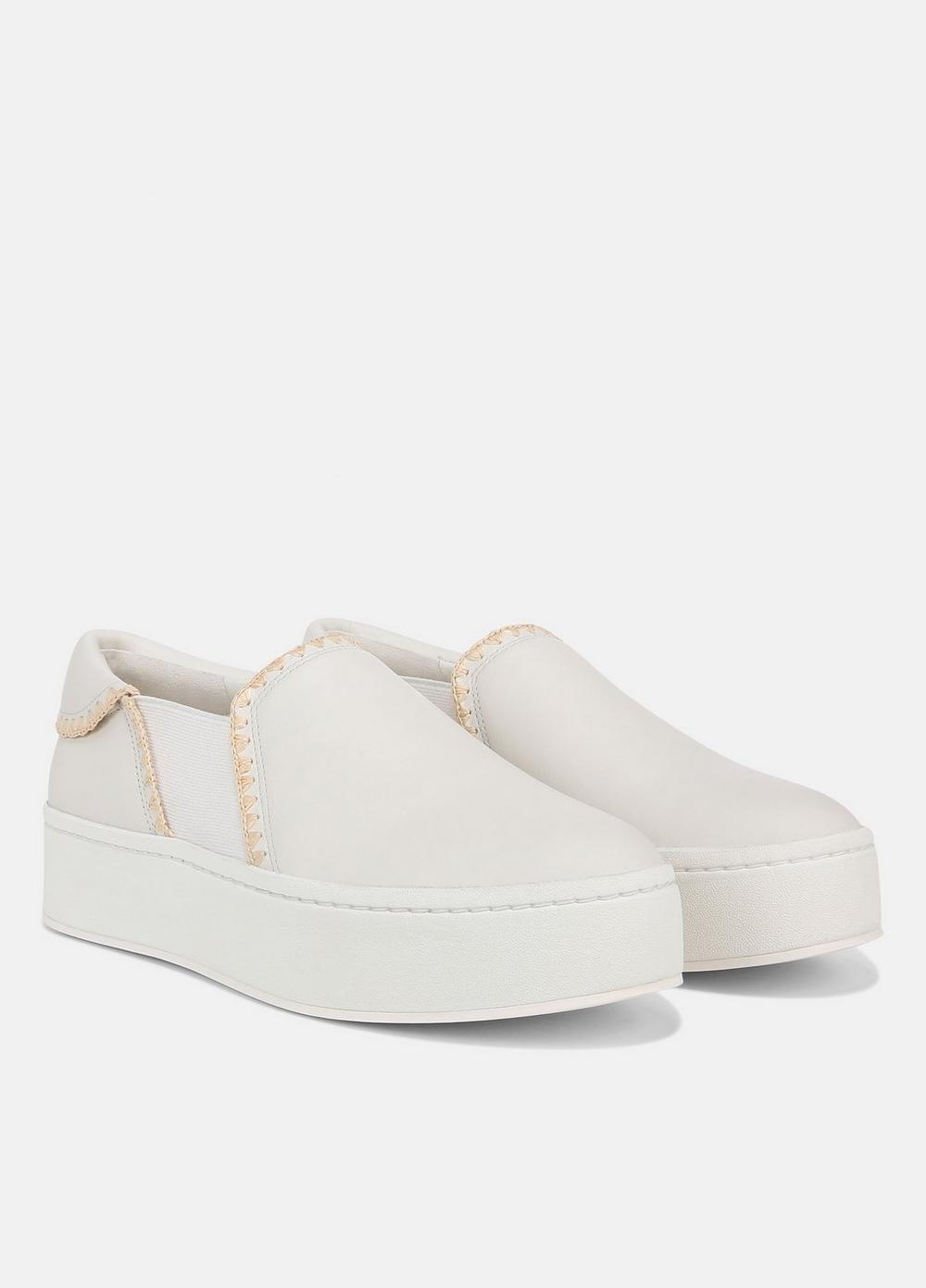 Warren Raffia-Trim Leather Sneaker Product Image