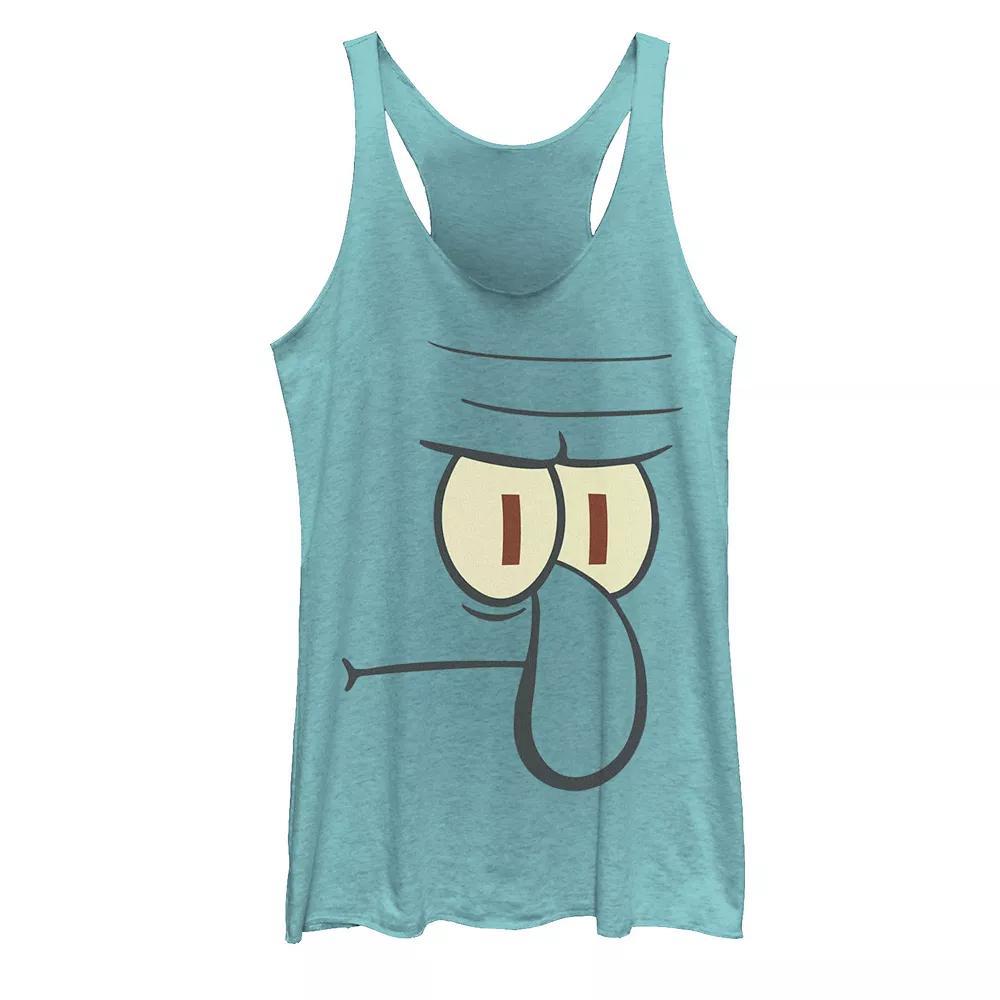 Juniors' SpongeBob SquarePants Squidward Big Face Racerback Graphic Tank Top, Girl's,  Product Image