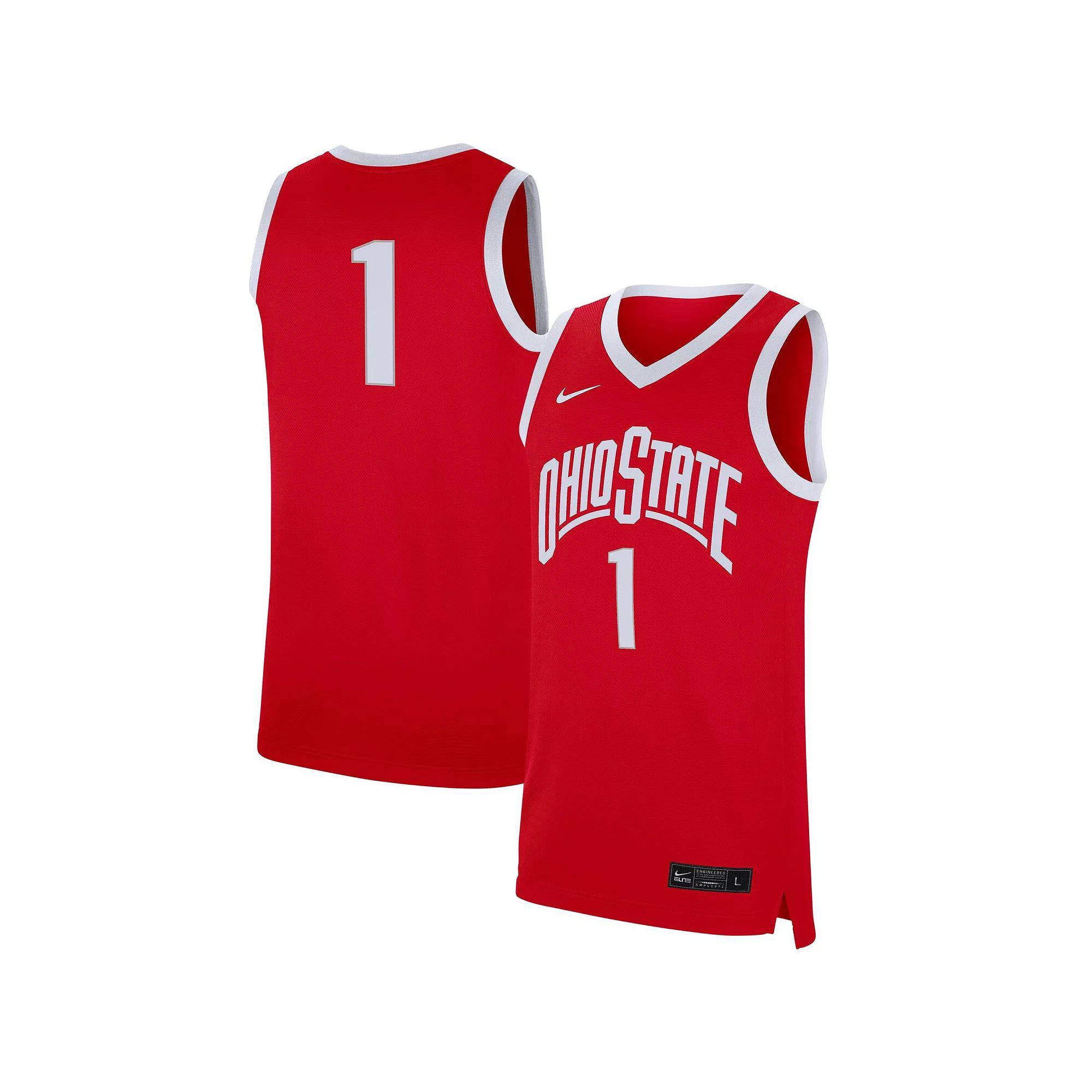 Men's Nike #1 Scarlet Ohio State Buckeyes Replica Jersey,  Product Image