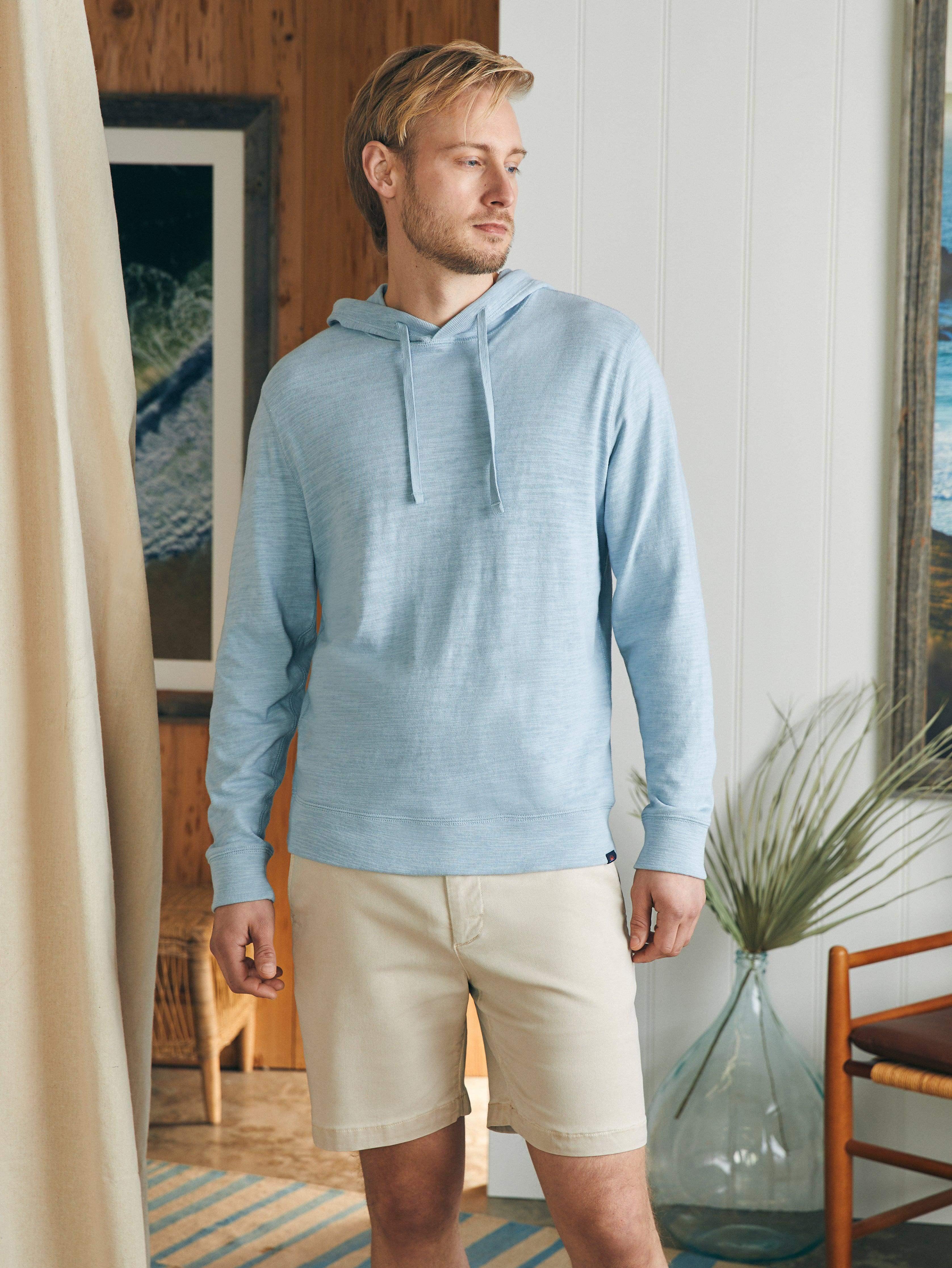 Sunwashed Slub Hoodie - Blue Breeze Male Product Image