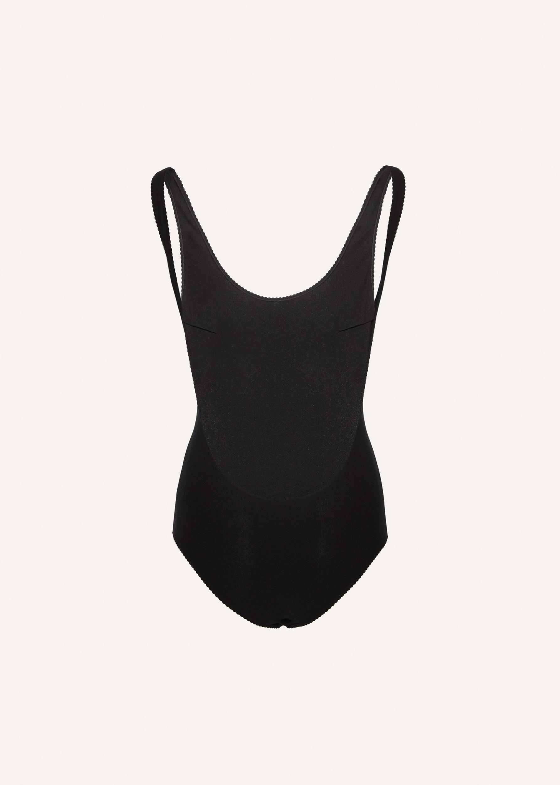 Scoop-back bodysuit in black Product Image