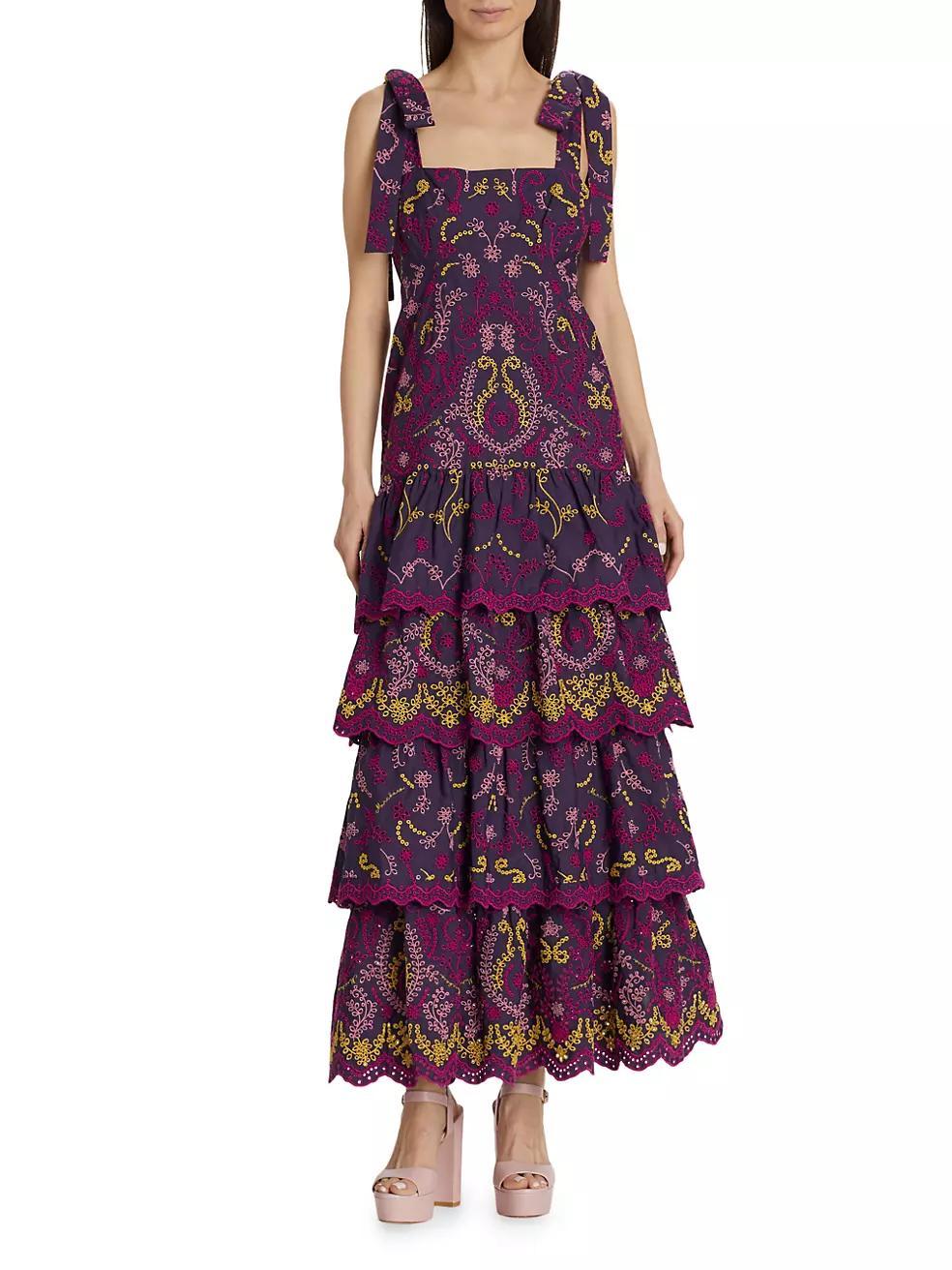 Santal Embroidered Cotton Maxi Dress Product Image