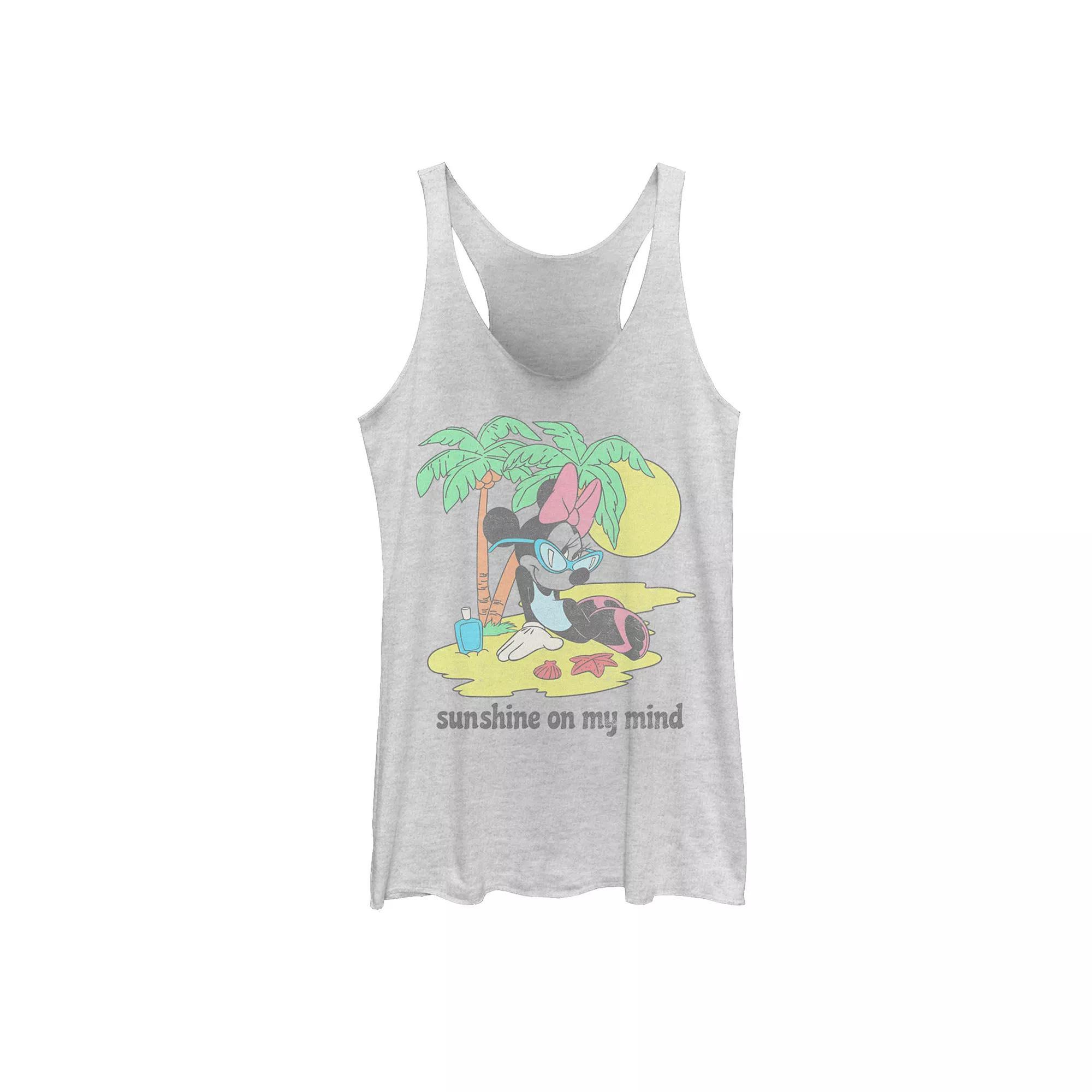 Disney's Mickey And Friends Minnie Mouse "Sunshine On My Mind" Juniors' Racerback Tank Top, Girl's,  Product Image