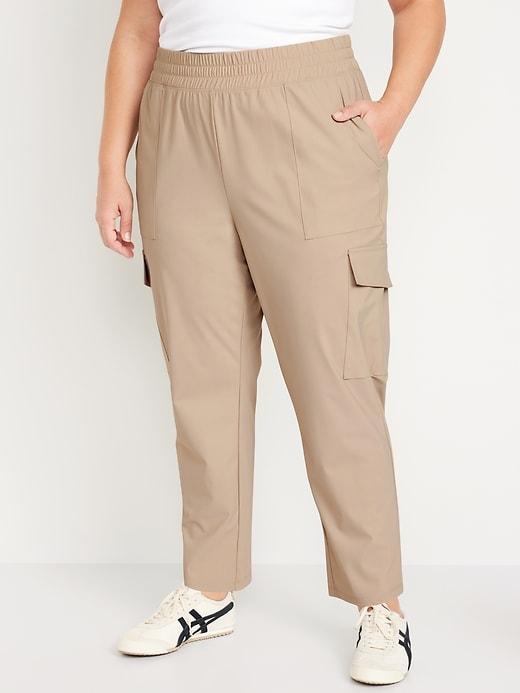 High-Waisted SleekTech Cargo Ankle Pants Product Image