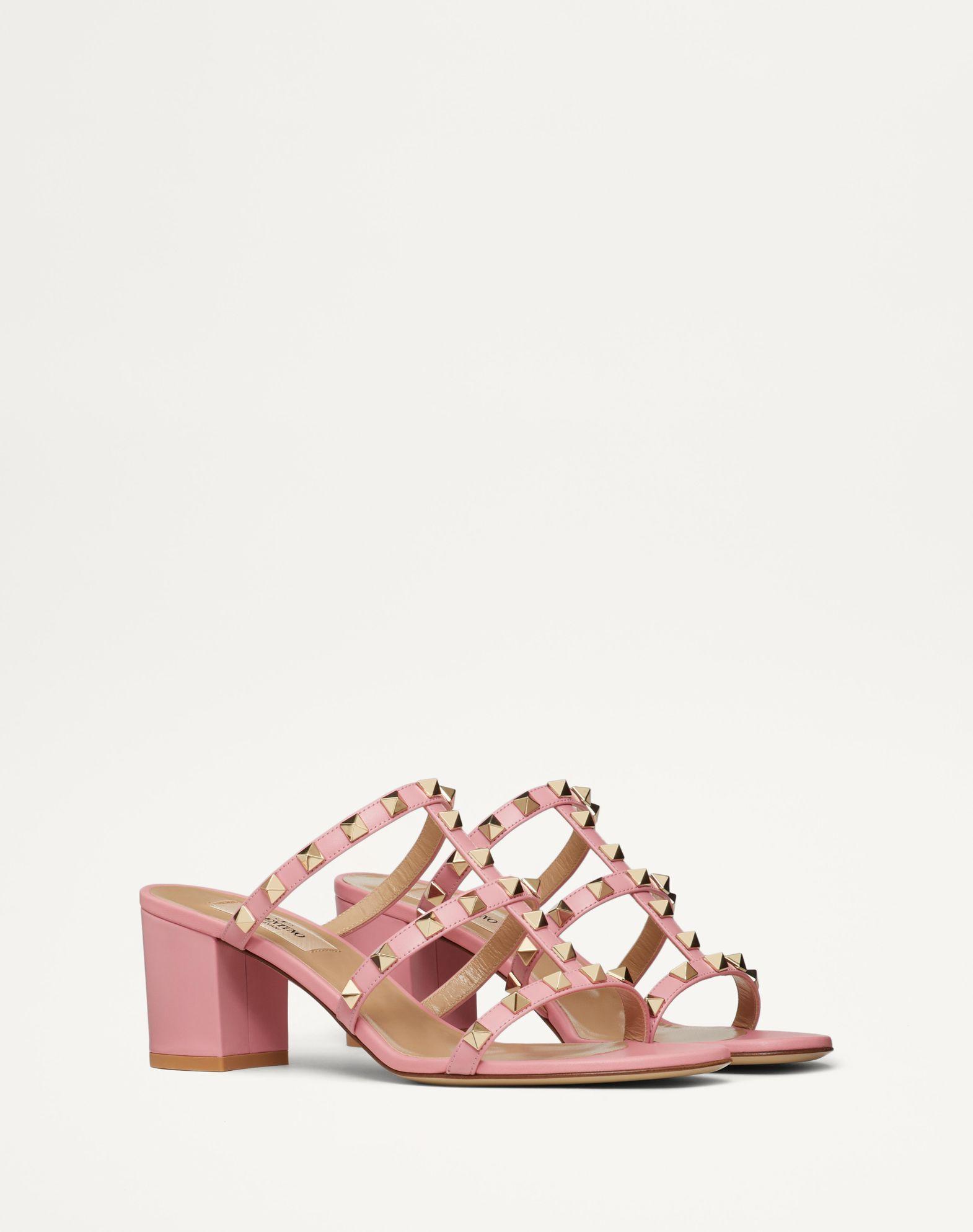 Rockstud Calfskin Leather Slide Sandal 60 Mm Product Image