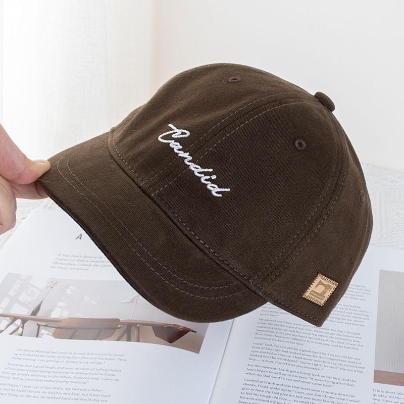 Lettering Embroidered Short Brim Cap Product Image