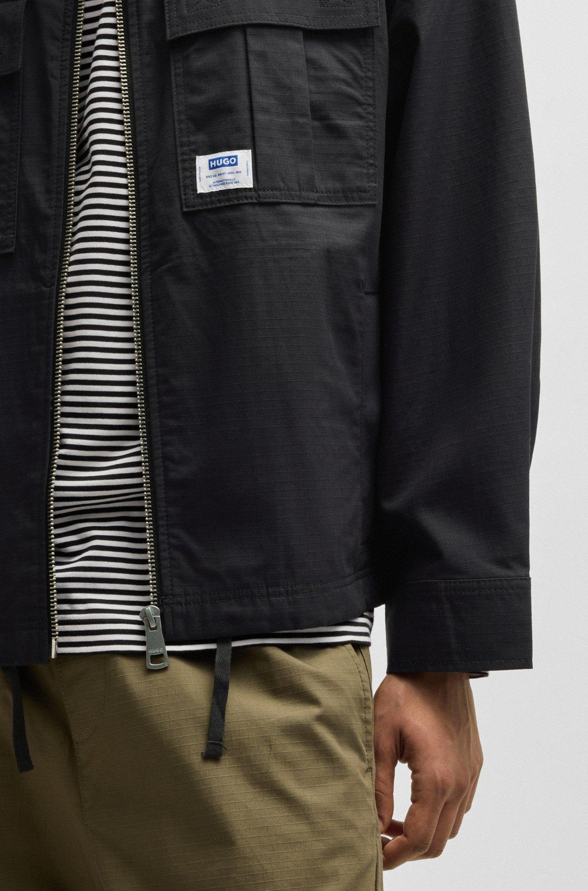 Ripstop-cotton regular-fit jacket with logo label Product Image