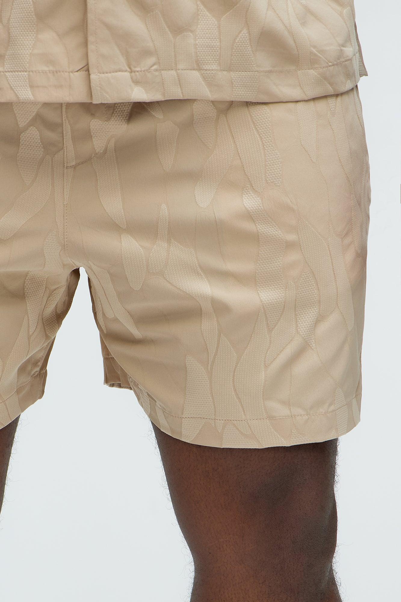 Paving Stone Jacquard Shorts - Tan Product Image