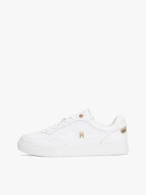 Metallic Accent Leather Court Sneaker Product Image