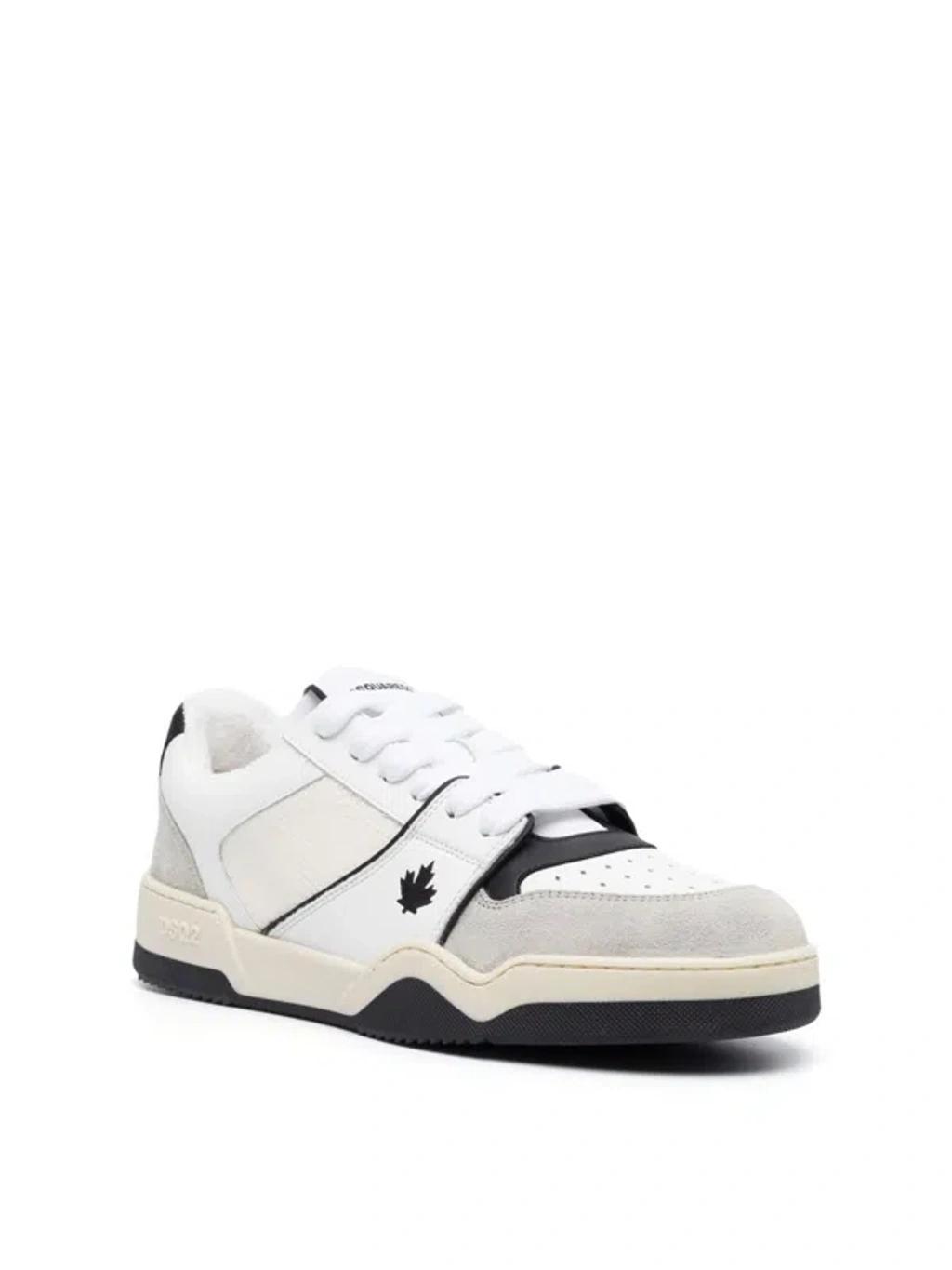 DSQUARED2 Logo Leather Sneakers In Black Product Image