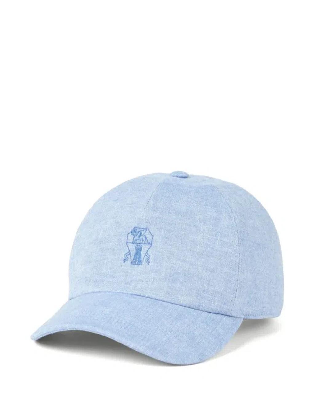 BRUNELLO CUCINELLI Logo-embroidered Cap In Blue Product Image