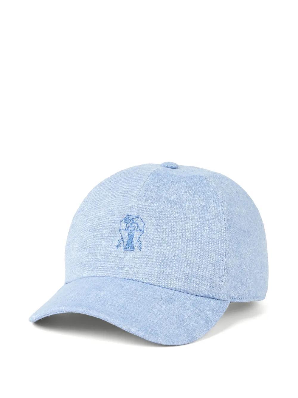 BRUNELLO CUCINELLI Logo-embroidered Cap In Blue Product Image