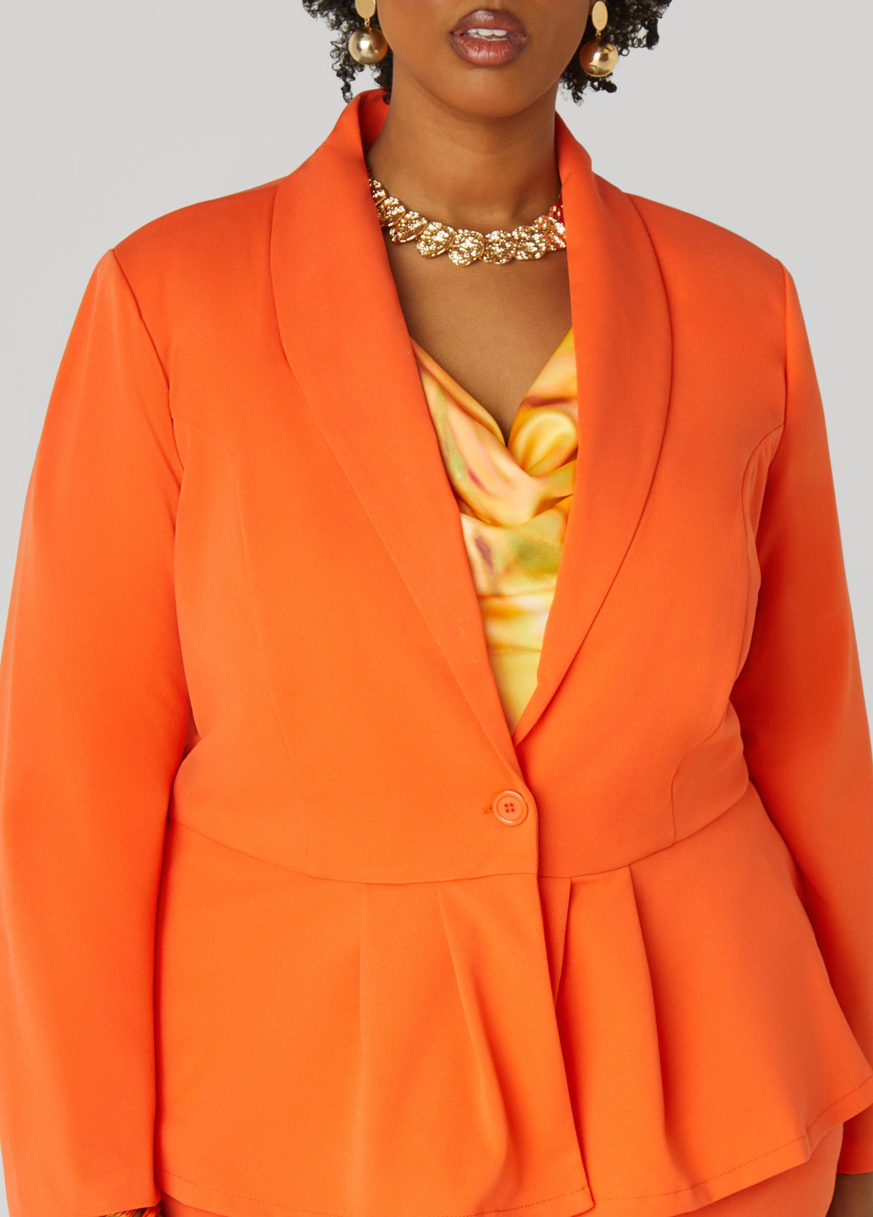 Pleated Peplum Crepe Blazer Product Image