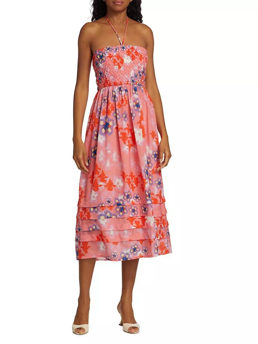 Caterina Floral Halter-Neck Midi-Dress Product Image