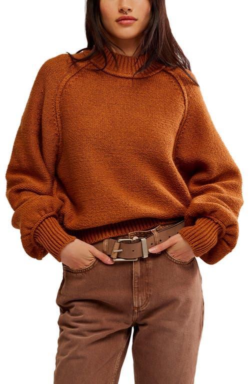 FREE PEOPLE Riley Mock Neck Sweater In Meerkat Product Image