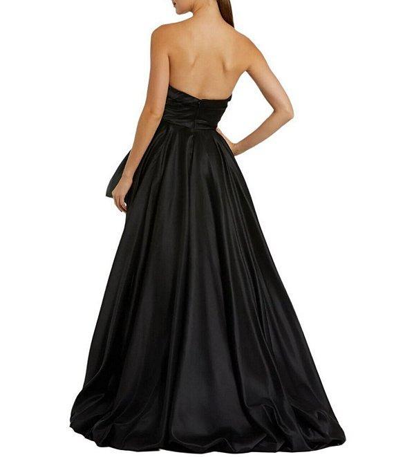 Mac Duggal Strapless Sleeveless Ruched Asymmetrical Bubble Hem Gown Product Image