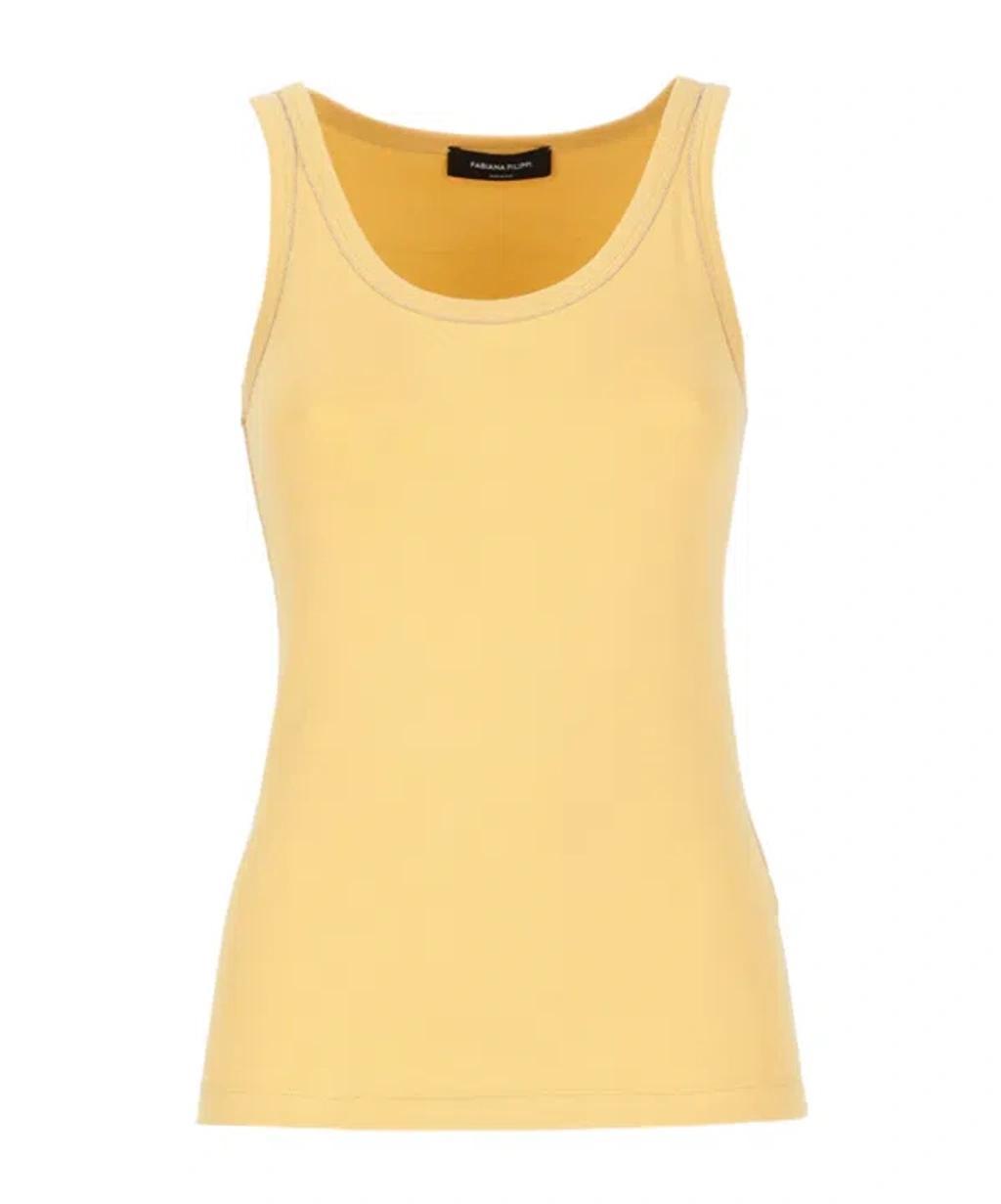 FABIANA FILIPPI Round-neck Ribbed Vest In Yellow Product Image