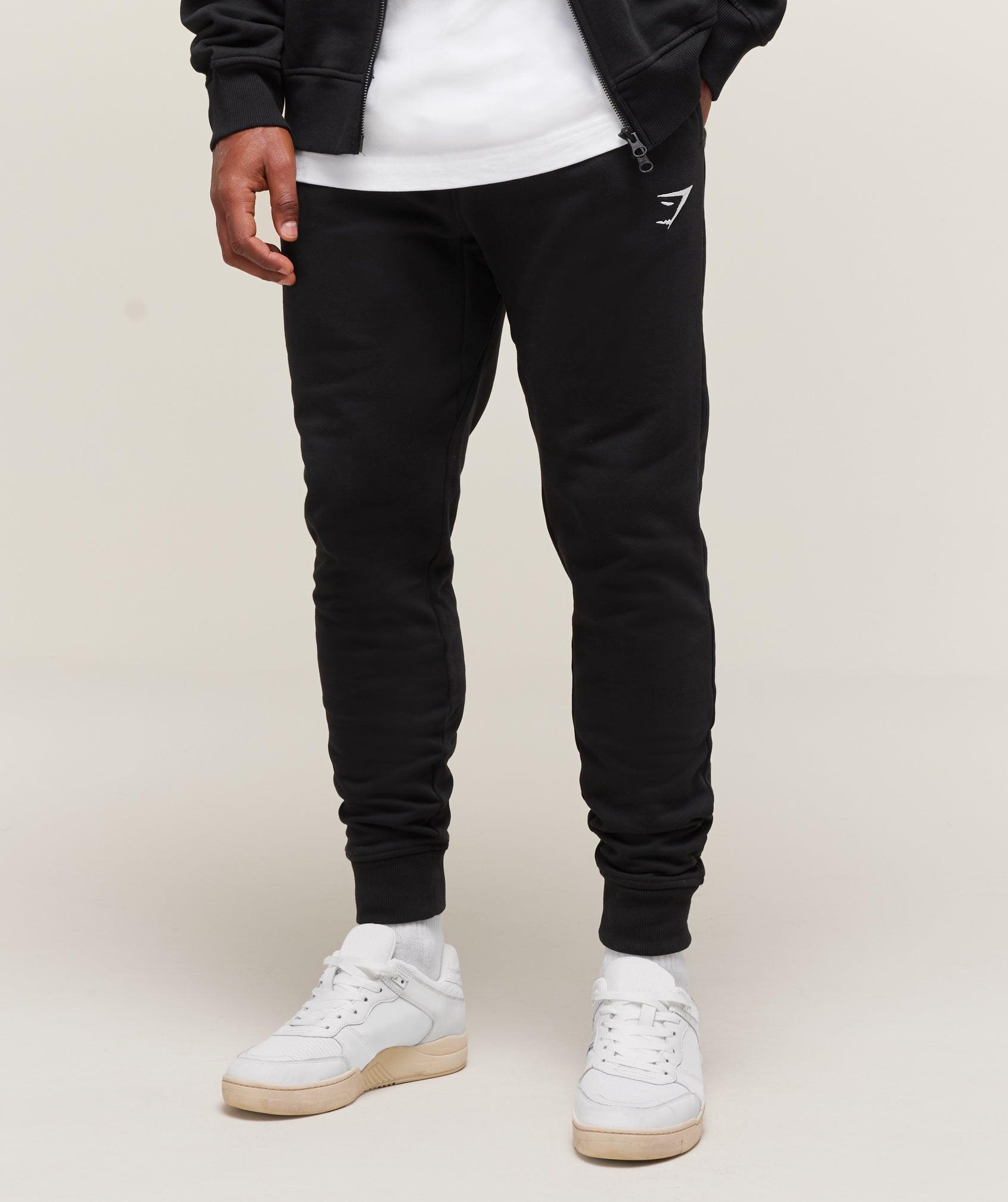 Gymshark Crest Joggers - Black Male Product Image