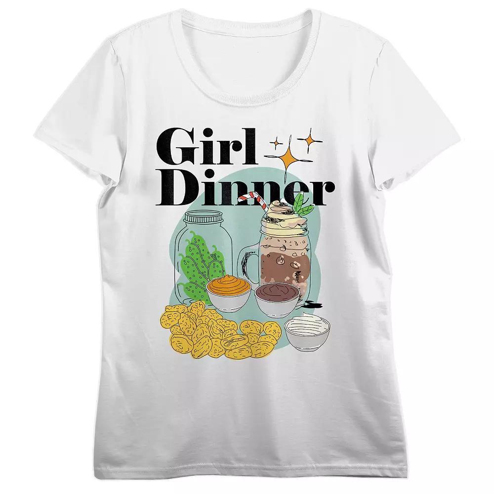 Juniors' Girl Dinner Pickles & Chips Graphic Tee, Women's,  Product Image