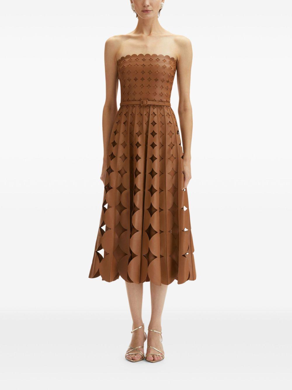 cut-out leather midi dress Product Image